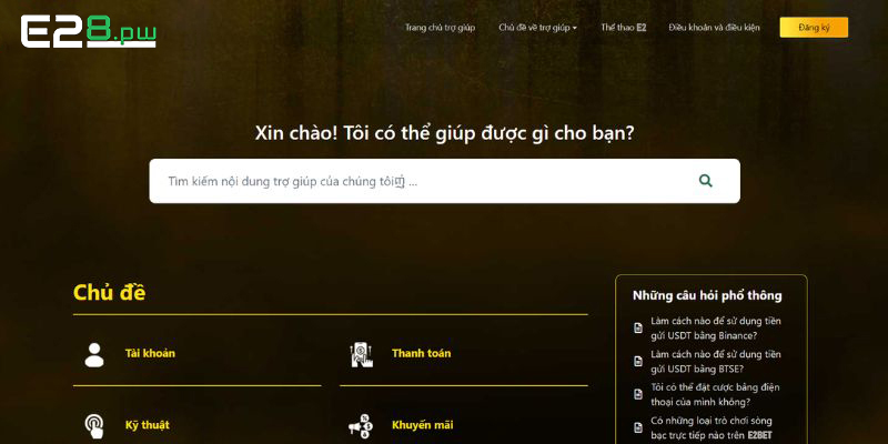 Hỗ Trợ E2BET